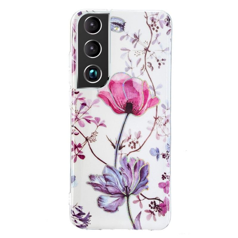 Mobilcover Samsung Galaxy S22 Plus 5G Marmorerede Blomster