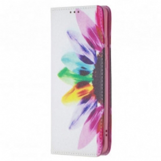 Cover Huawei P50 Pro Flip Cover Akvarel Blomst