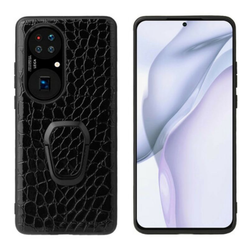 Cover Huawei P50 Pro Ring-beslag I Krokodillestil