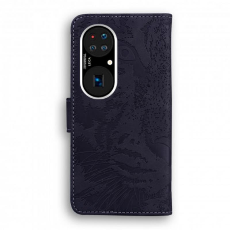 Flip Cover Huawei P50 Pro Tiger Ansigtsprint