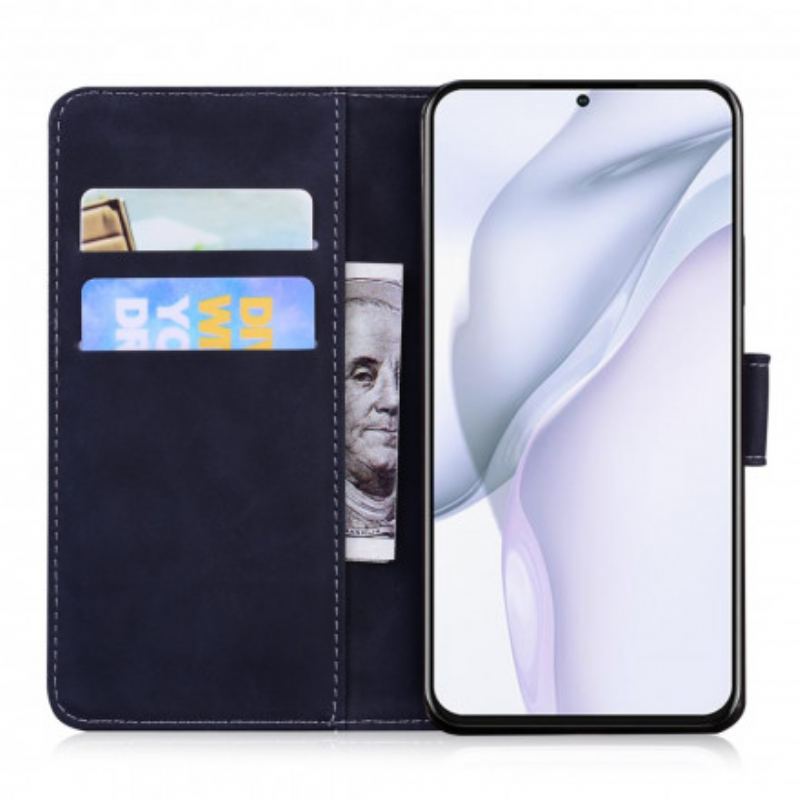 Flip Cover Huawei P50 Pro Tiger Ansigtsprint