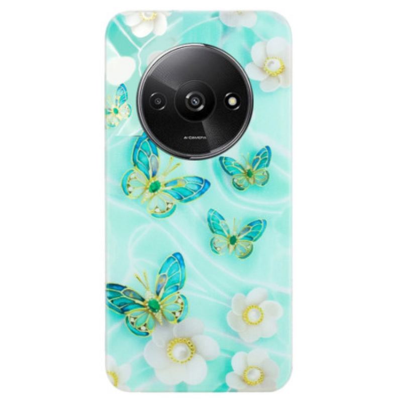 Cover Poco C61 Telefon Etui Sommerfugle Og Blomster