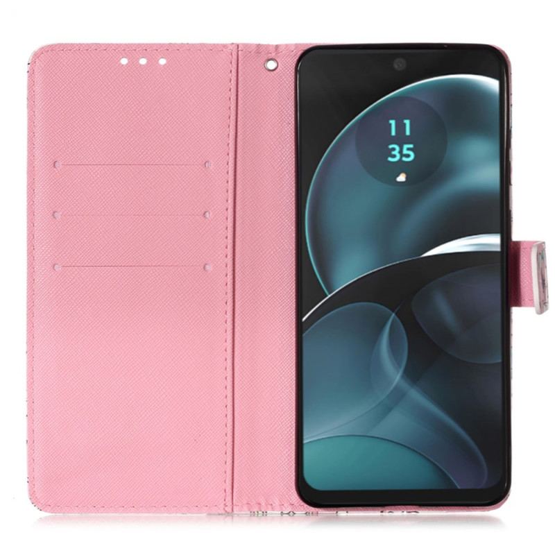 Flip Cover Poco C61 Pink Sommerfugle