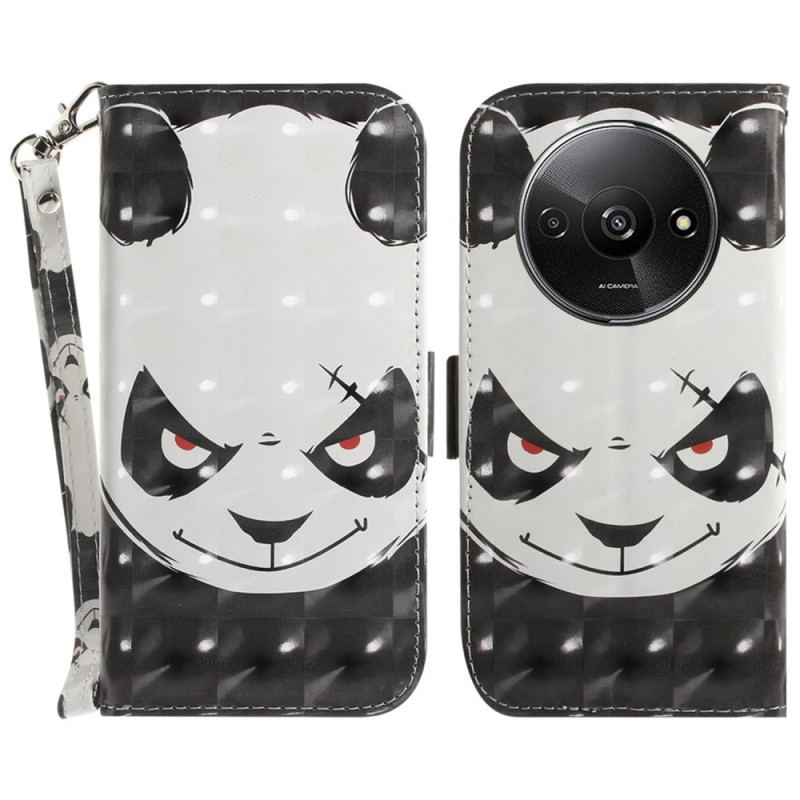 Flip Cover Poco C61 Vred Panda Med Rem