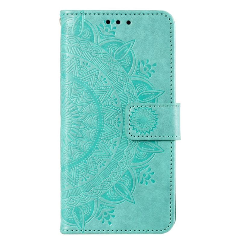 Læder Cover Poco C61 Telefon Etui Mandala Sol Med Rem