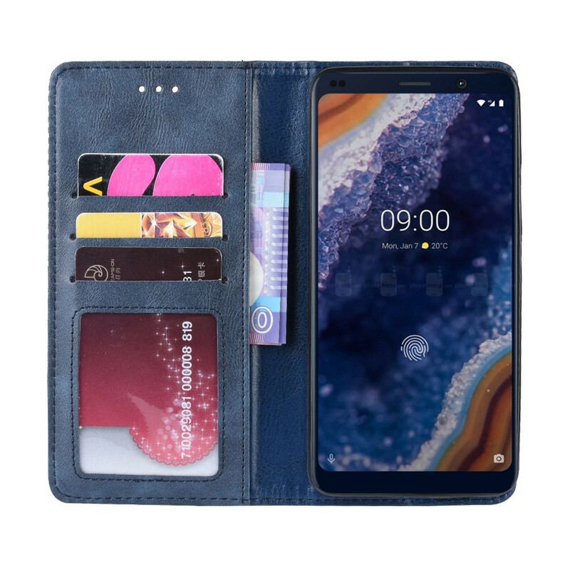 Cover Nokia 9 PureView Flip Cover Stiliseret Vintage Lædereffekt