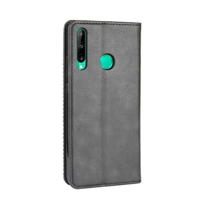 Cover Huawei P40 Lite E Flip Cover Stiliseret Vintage Lædereffekt