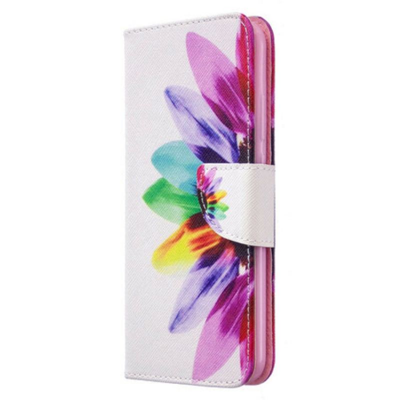 Flip Cover Huawei P40 Lite E Akvarel Blomst