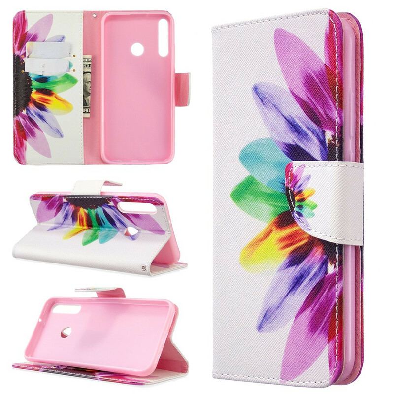 Flip Cover Huawei P40 Lite E Akvarel Blomst