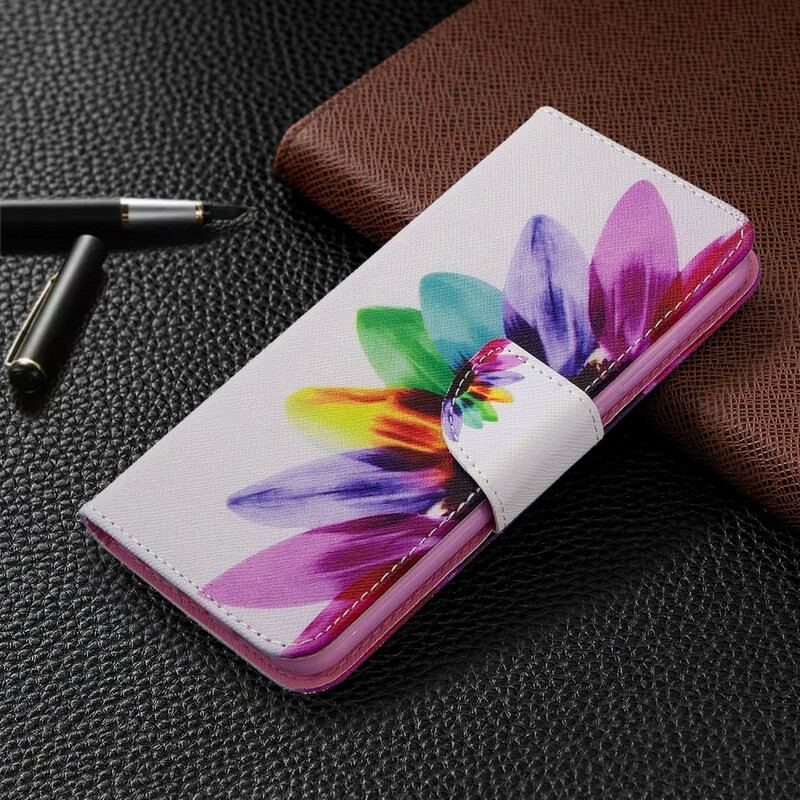 Flip Cover Huawei P40 Lite E Akvarel Blomst