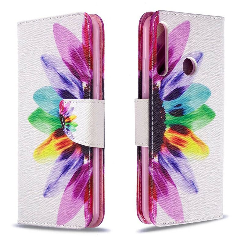 Flip Cover Huawei P40 Lite E Akvarel Blomst