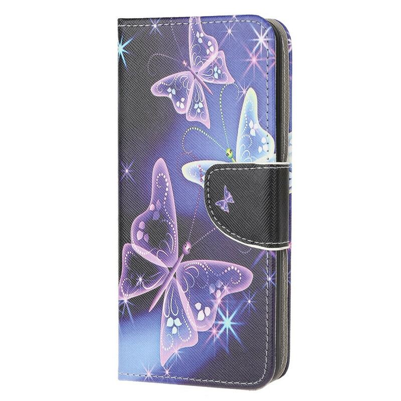 Flip Cover Huawei P40 Lite E Sommerfugle Og Blomster