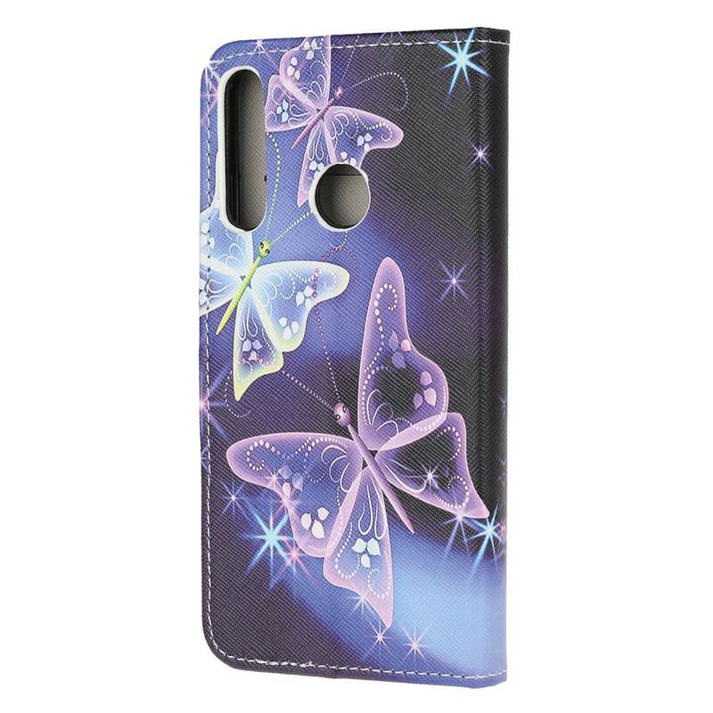 Flip Cover Huawei P40 Lite E Sommerfugle Og Blomster