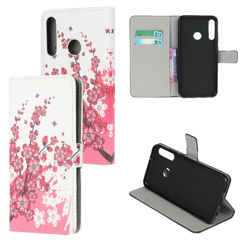 Flip Cover Huawei P40 Lite E Tropiske Blomster