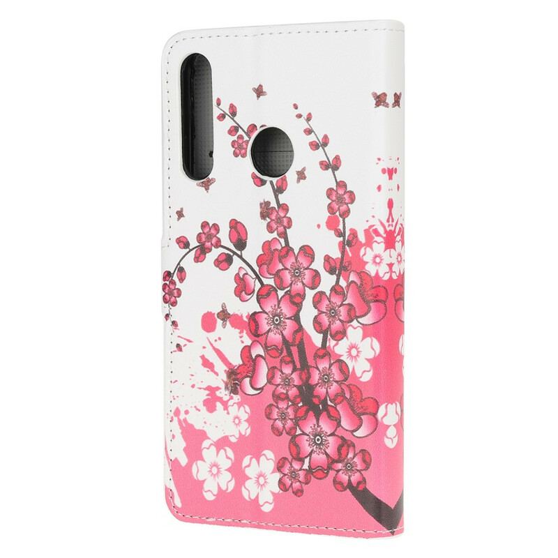 Flip Cover Huawei P40 Lite E Tropiske Blomster