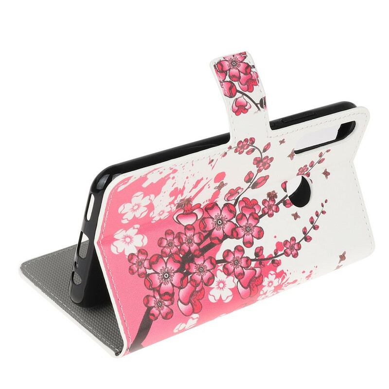 Flip Cover Huawei P40 Lite E Tropiske Blomster