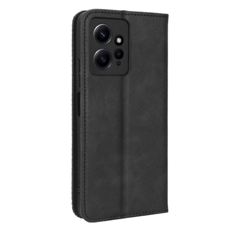 Cover Xiaomi Redmi Note 12 4G Flip Cover Stiliseret Læderstil