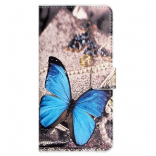 Flip Cover Xiaomi Redmi Note 12 4G Blå Sommerfugl