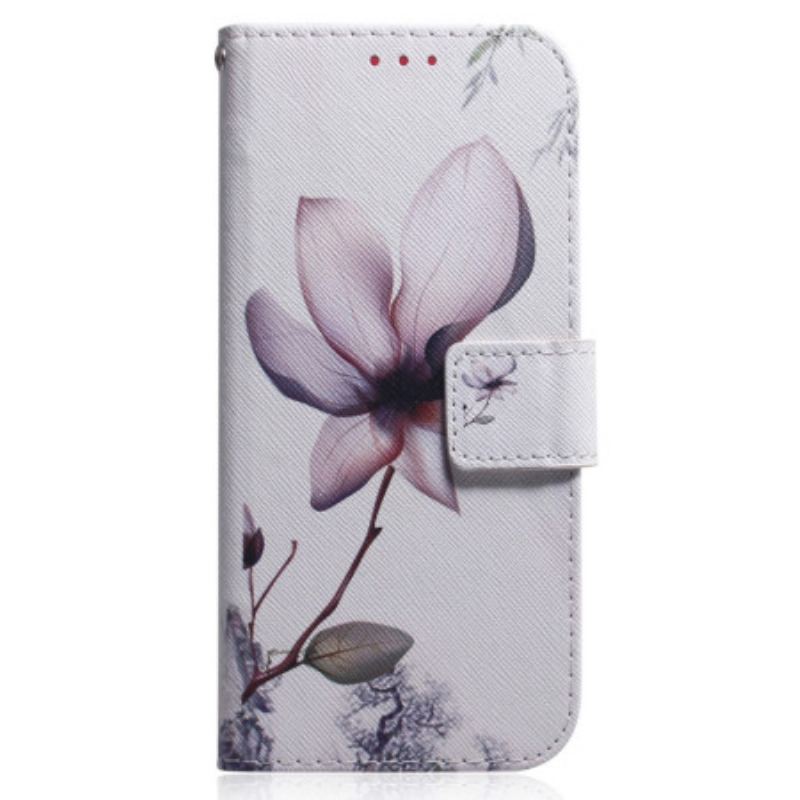 Flip Cover Xiaomi Redmi Note 12 4G Lyserød Blomst