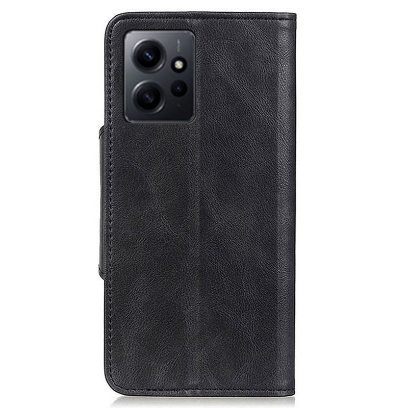 Flip Cover Xiaomi Redmi Note 12 4G Magnetisk Knap I Imiteret Læder