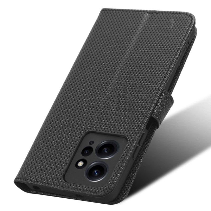 Flip Cover Xiaomi Redmi Note 12 4G Med Snor Stilfuldt Strappy Imiteret Læder