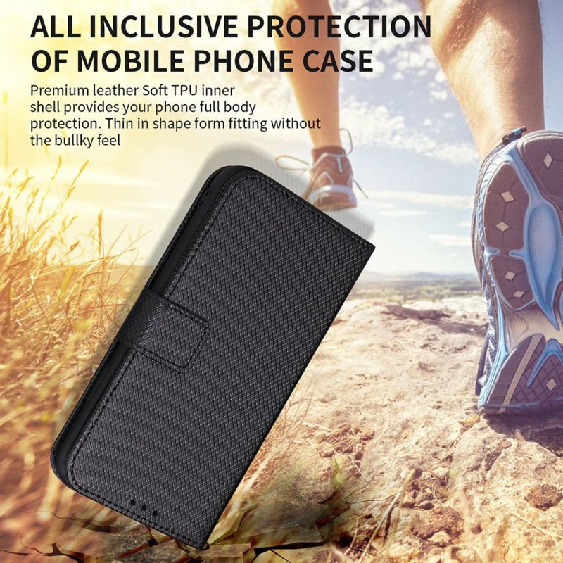 Flip Cover Xiaomi Redmi Note 12 4G Med Snor Stilfuldt Strappy Imiteret Læder