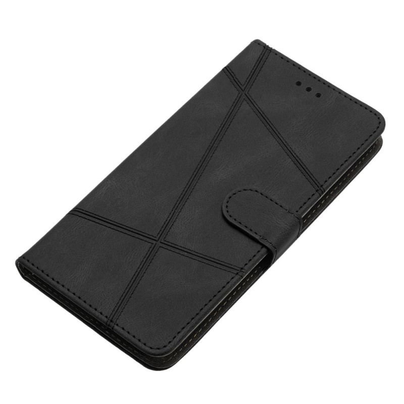 Flip Cover Xiaomi Redmi Note 12 4G Med Snor Strappy Geometrisk