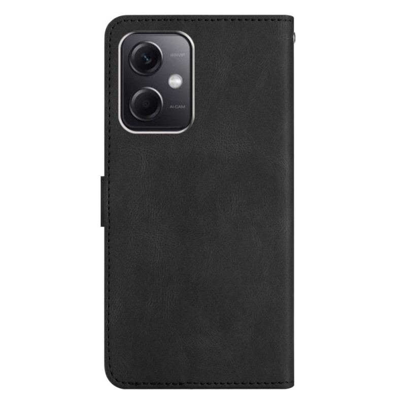 Flip Cover Xiaomi Redmi Note 12 4G Med Snor Strappy Geometrisk