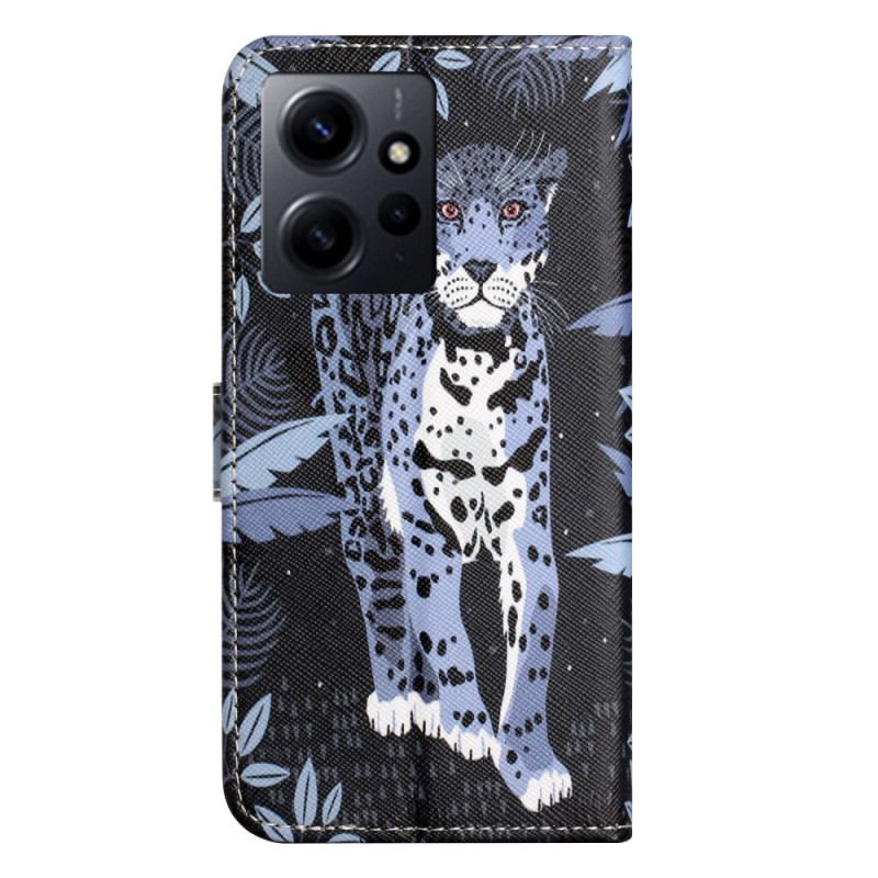 Flip Cover Xiaomi Redmi Note 12 4G Med Snor Strappy Leopard