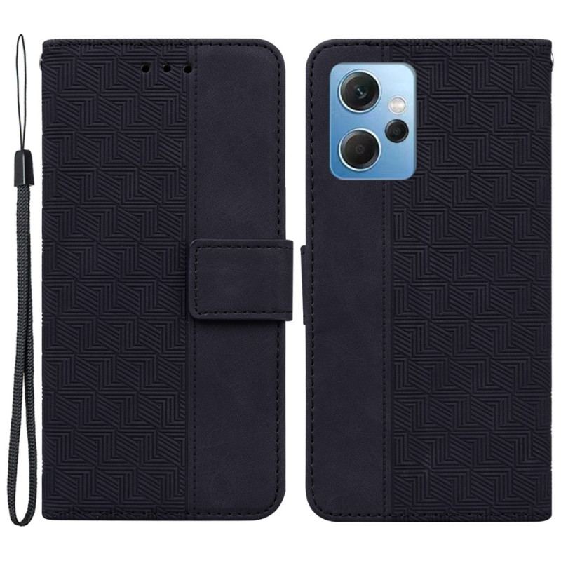 Flip Cover Xiaomi Redmi Note 12 4G Med Snor Strappy Mønster