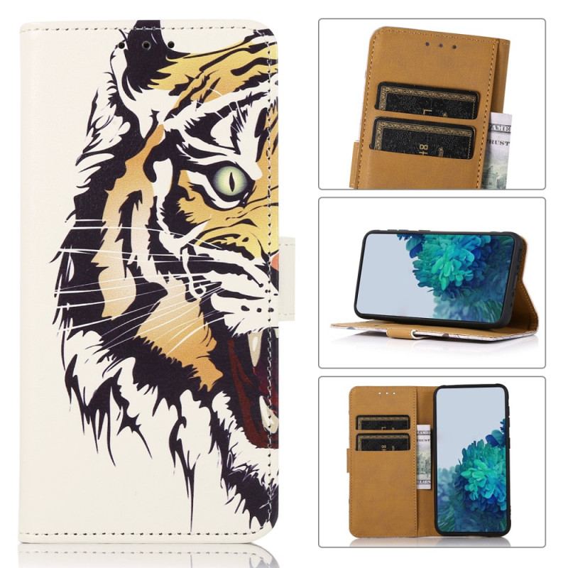 Læder Cover Xiaomi Redmi Note 12 4G Hård Tiger