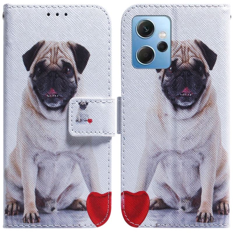 Læder Cover Xiaomi Redmi Note 12 4G Mops Hund