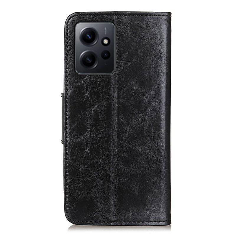 Læder Cover Xiaomi Redmi Note 12 4G Split Læder Vendbar Lås