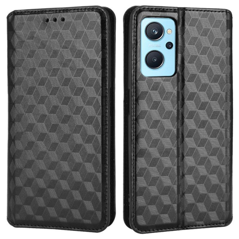 Cover Realme 9i Flip Cover 3d Kube Print