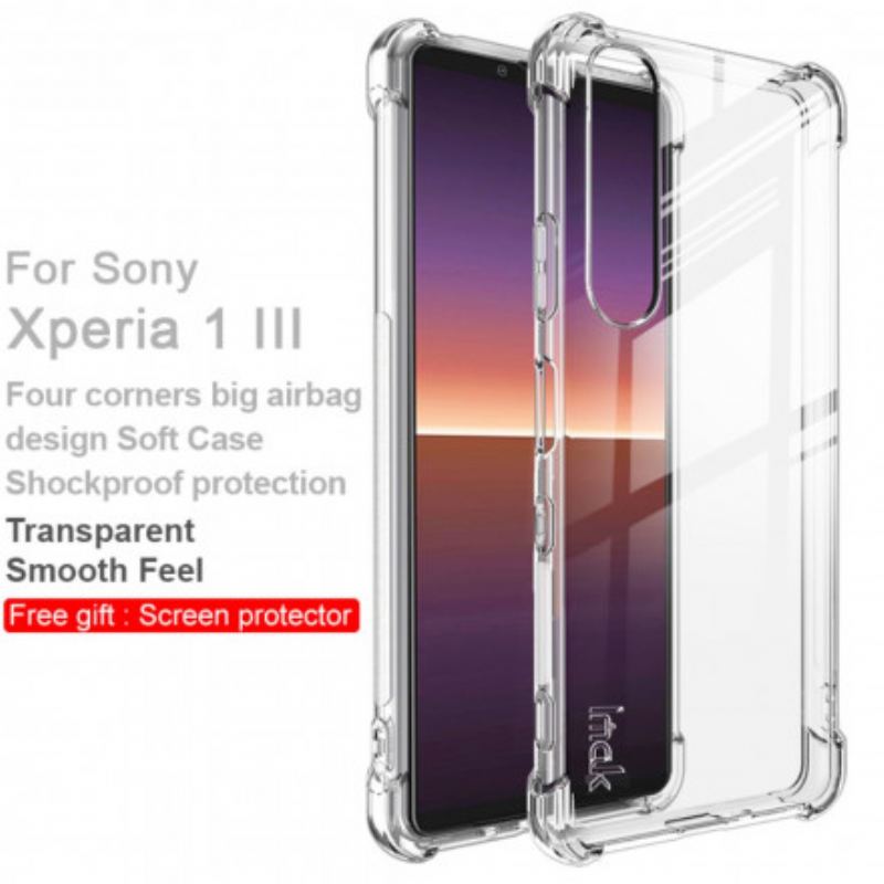 Cover Sony Xperia 1 III Gennemsigtig Med Imak Skærmfilm