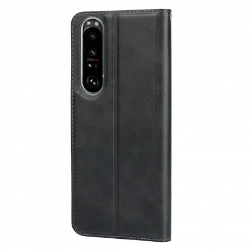 Cover Sony Xperia 1 III Med Snor Flip Cover Strappy I Imiteret Læder