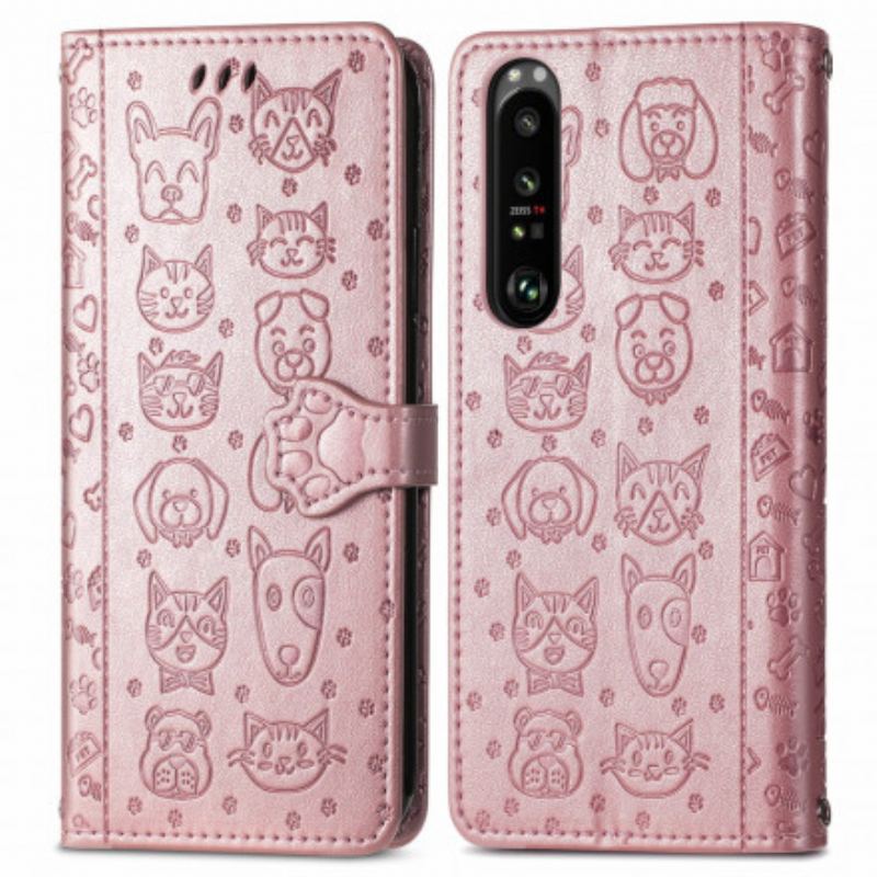 Flip Cover Sony Xperia 1 III Animerede Dyr