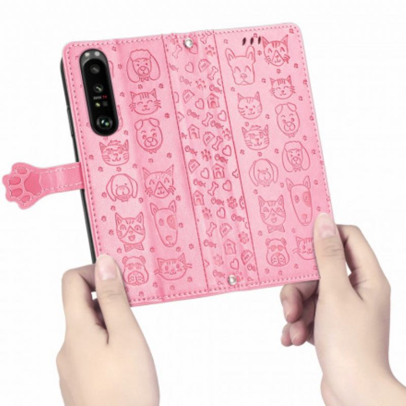 Flip Cover Sony Xperia 1 III Animerede Dyr