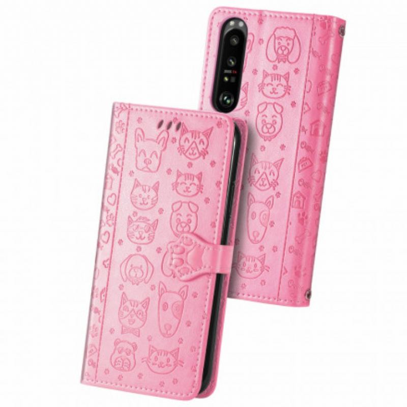 Flip Cover Sony Xperia 1 III Animerede Dyr