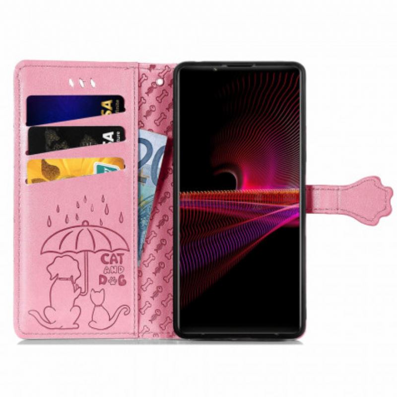 Flip Cover Sony Xperia 1 III Animerede Dyr