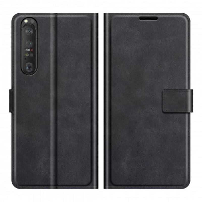 Flip Cover Sony Xperia 1 III Slank Ekstrem Lædereffekt