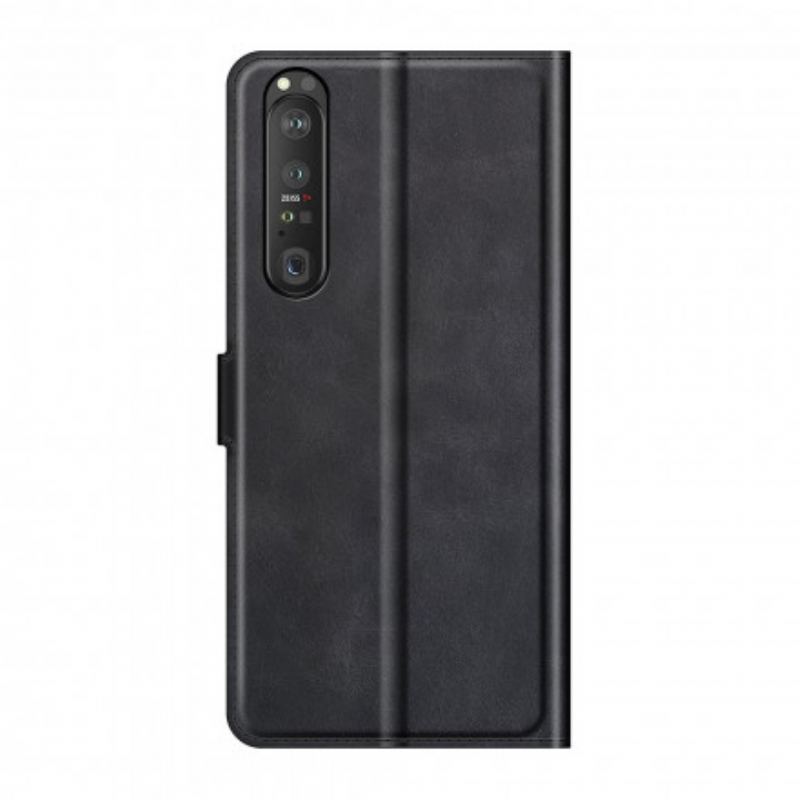 Flip Cover Sony Xperia 1 III Slank Ekstrem Lædereffekt