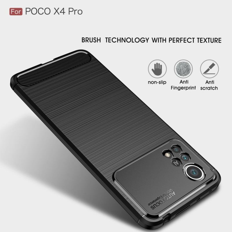 Cover Poco X4 Pro 5G Børstet Kulfiber