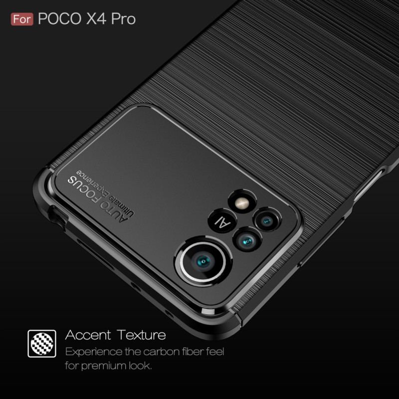 Cover Poco X4 Pro 5G Børstet Kulfiber