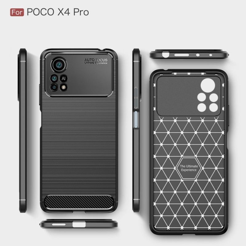 Cover Poco X4 Pro 5G Børstet Kulfiber