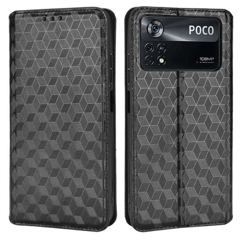 Cover Poco X4 Pro 5G Flip Cover 3d Tekstur