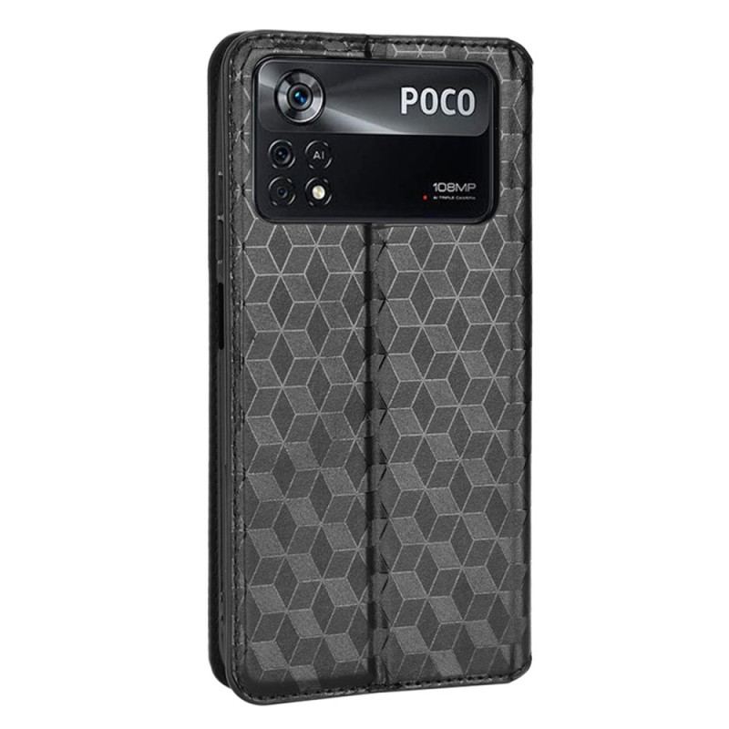 Cover Poco X4 Pro 5G Flip Cover 3d Tekstur