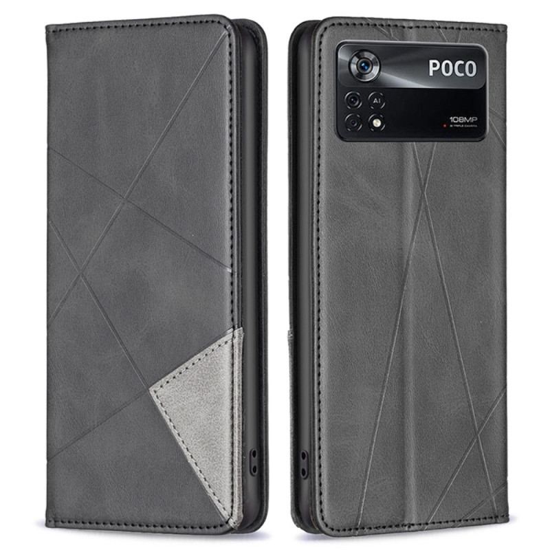 Cover Poco X4 Pro 5G Flip Cover Geometriske Mønstre