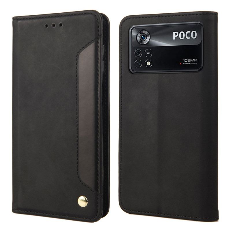 Cover Poco X4 Pro 5G Flip Cover Hud-følelse