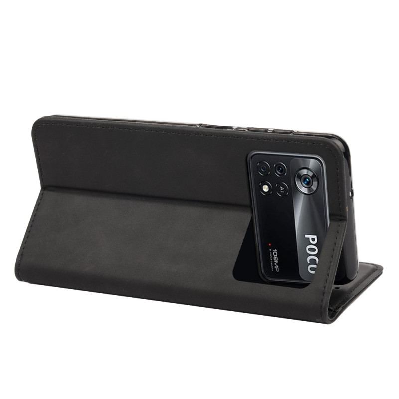 Cover Poco X4 Pro 5G Flip Cover Hud-følelse